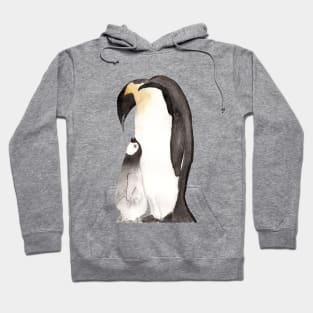 Fathers day gift for father penguin with baby penguin Hoodie